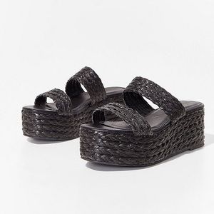 Mule the World Woven Platform Sandals